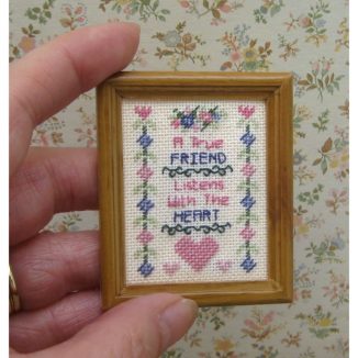 True friend friendship dollhouse needlepoint miniature sampler kit petit point