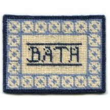 Bathmat (blue) dollhouse needlepoint carpet