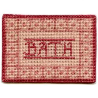 Bathmat (pink) dollhouse needlepoint carpet