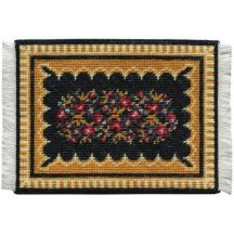 Berlin Woolwork, small dollhouse needlepoint carpet
