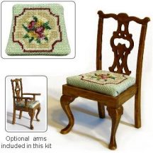 Dollhouse needlepoint dining chair kit, Alice (green)