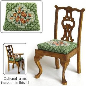 Dollhouse needlepoint dining chair kit, Barbara Green