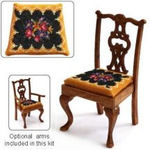 Dollhouse needlepoint dining chair kit, Berlin Woolwork