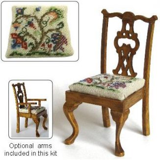 Dollhouse needlepoint dining chair kit, Tree Of Life