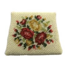 Dollhouse needlepoint chair seat kit, Summer Roses