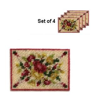 Dollhouse needlepoint placemat kit - Summer Roses