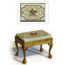 Dollhouse needlepoint rectangular stool kit, Alice (green)