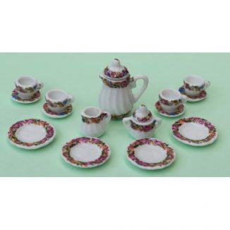 Dollhouse scale tea set (multifloral)