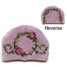 Dollhouse needlepoint teacosy kit - Flower ring pink