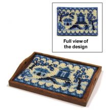 Dollhouse needlepoint tray cloth kit - Willow Pattern