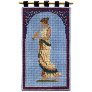 Grecian Musician dollhouse needlepoint wallhanging