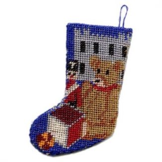 Dollhouse needlepoint Christmas stocking kit - Toys For Boys