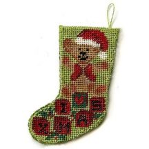 Dollhouse needlepoint Christmas stocking kit - I Love Xmas