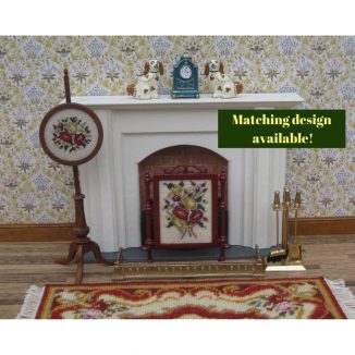 Summer roses dollhouse needlepoint embroidery fire screen pole screen furniture kit