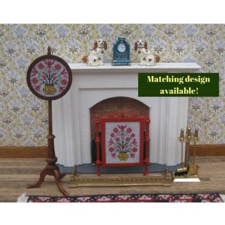 Moghul poppies matching design dollhouse needlepoint embroidery fire screen pole screen furniture kit