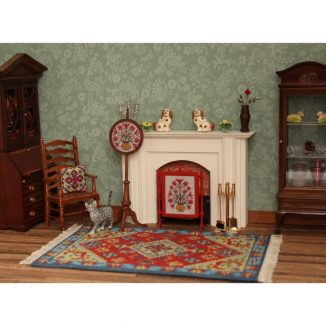 Moghul poppies dollhouse needlepoint embroidery fire screen pole screen furniture kit
