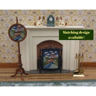 Riverside cottages fire screen miniature petit point dollhouse needlepoint furniture kit