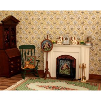 dollhouse needlepoint embroidery fire screen pole screen furniture kit